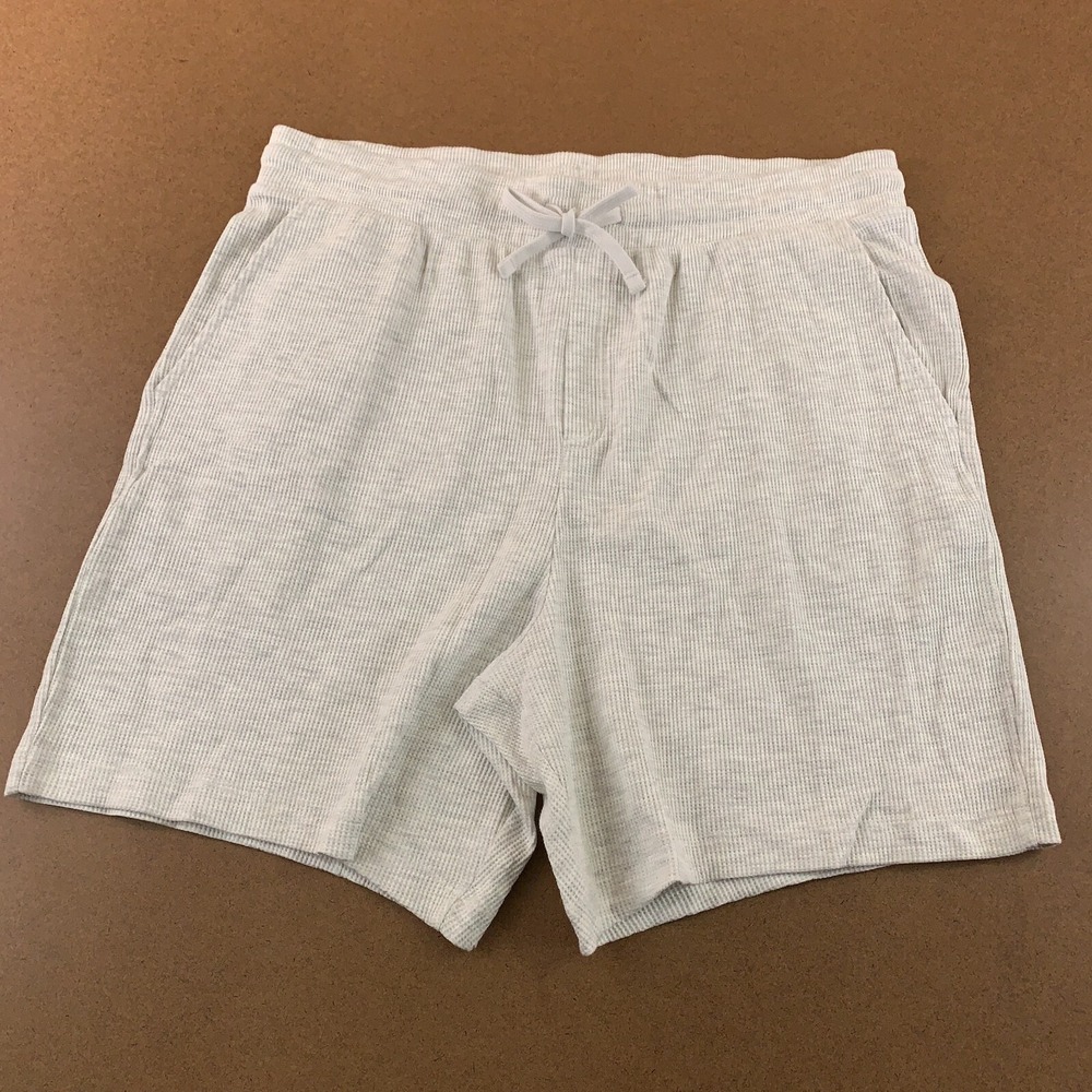ASOS Design Mens 2XL Slim Fit Light Heather Gray Waffle Knit 7" Shorts New